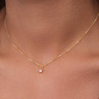 Cubic Zirconia Birthstone Necklace - Sterling Silver / Style 2