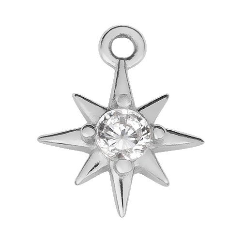 Silver Cubic Star Premium Charm