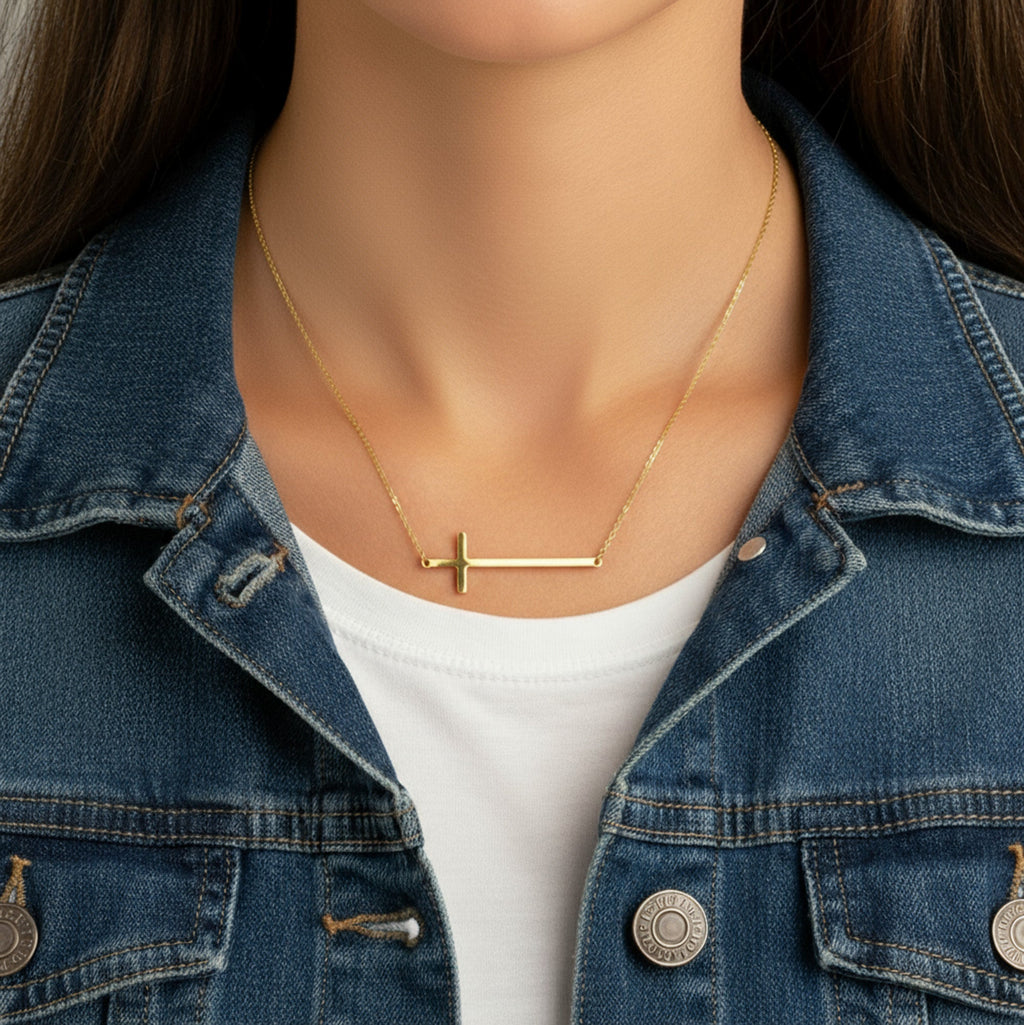Horizontal Cross Necklace