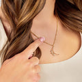 Half Moon & Flower Necklace - 18ct Gold / Style 3