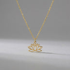 Lotus Flower Necklace - 18ct Gold / Style 1