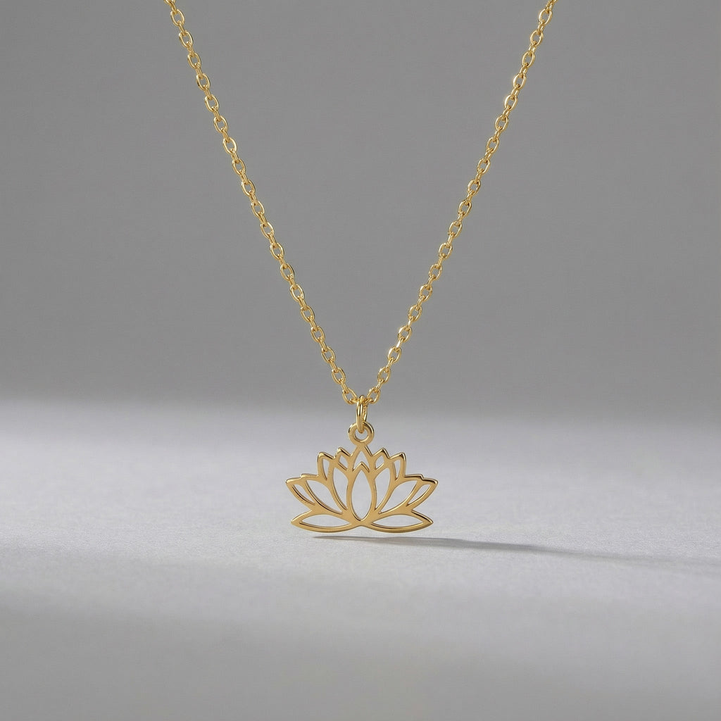 Lotus Flower Necklace - Vermeil / Style 1