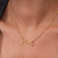 Mum Necklace with Heart Charm - Vermeil / Style 1