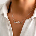 Name Necklace & Pet Paw Charm