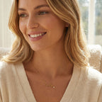 Name Necklace with Cubic Zirconia Star Charm - Vermeil / Style 1