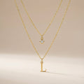 Personalised Birthstone & Initial Necklace Layered Set of 2