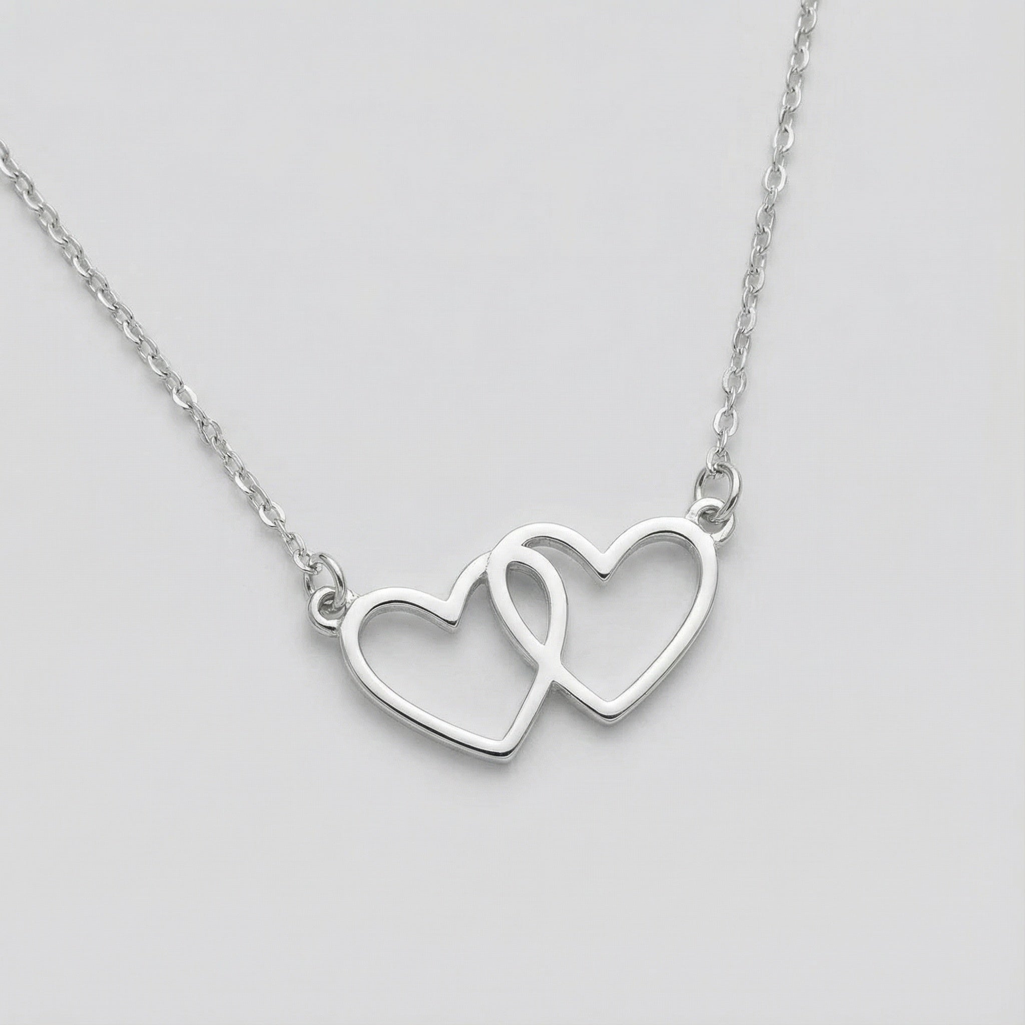 Infinity Heart Pendant Necklace - Solid Silver / Style 1