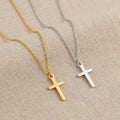Vertical Cross Necklace - Solid Silver / Style 3