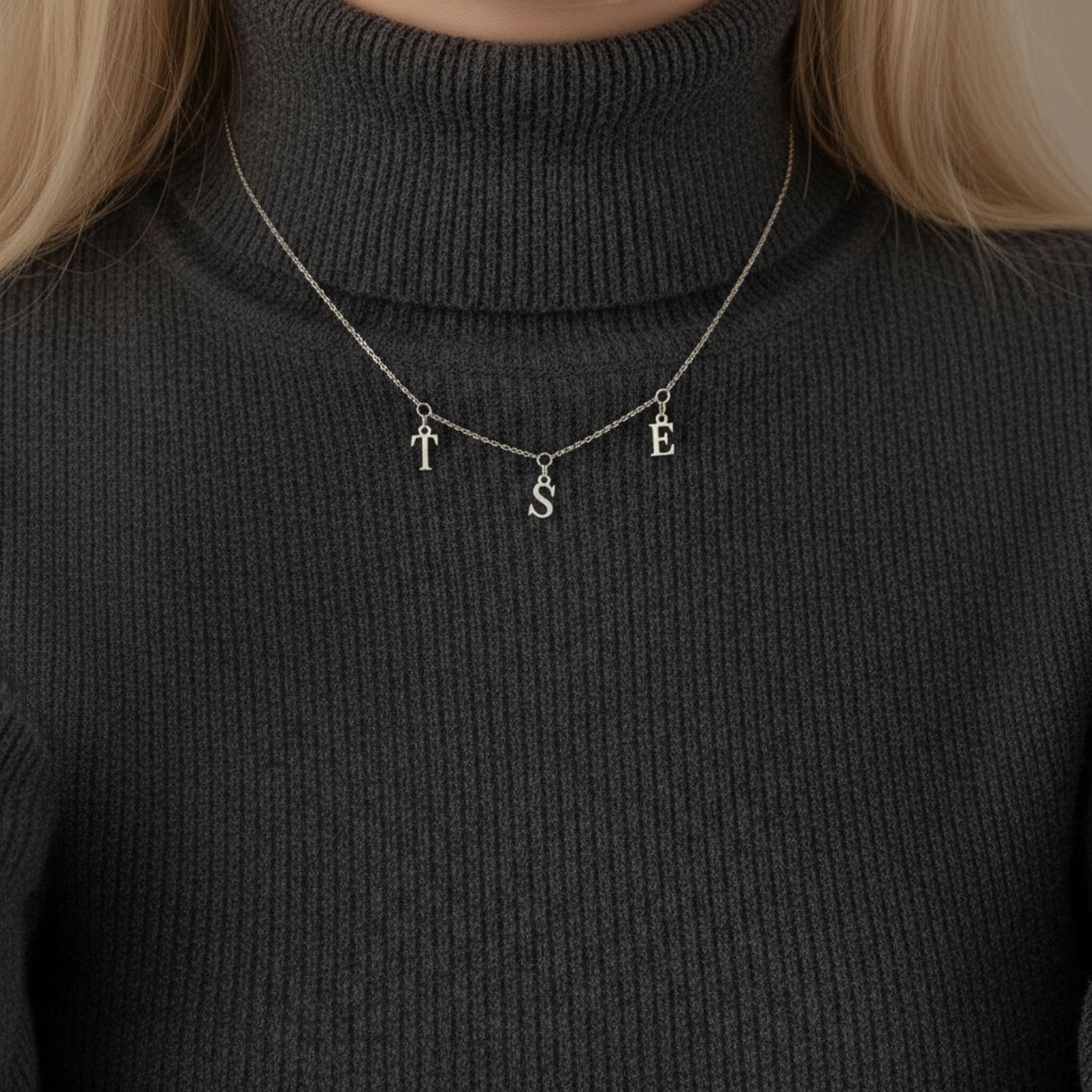 Dainty Triple Initial Necklace