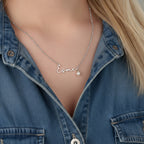 Custom Name Necklace & Freshwater Pearl Charm