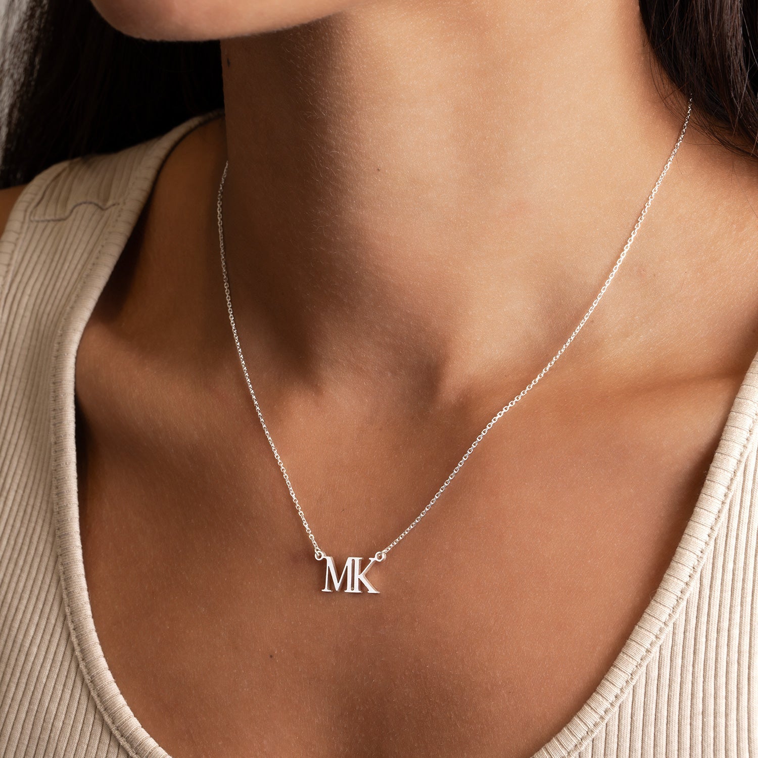 Personalised Initials Necklace - Sterling Silver / Style 2