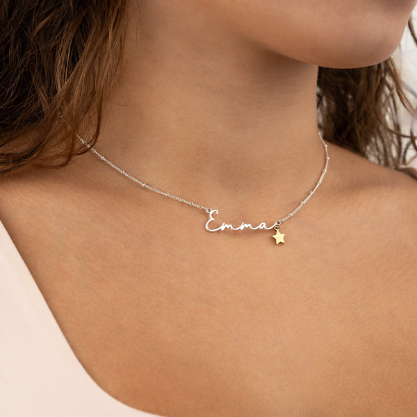 Personalised Name Necklace (FREE when you spend over £30) - Sterling Silver / Style 2