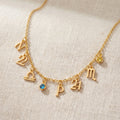 Story Necklace with Initial, Zodiac, Birthstone & Multiple Charms