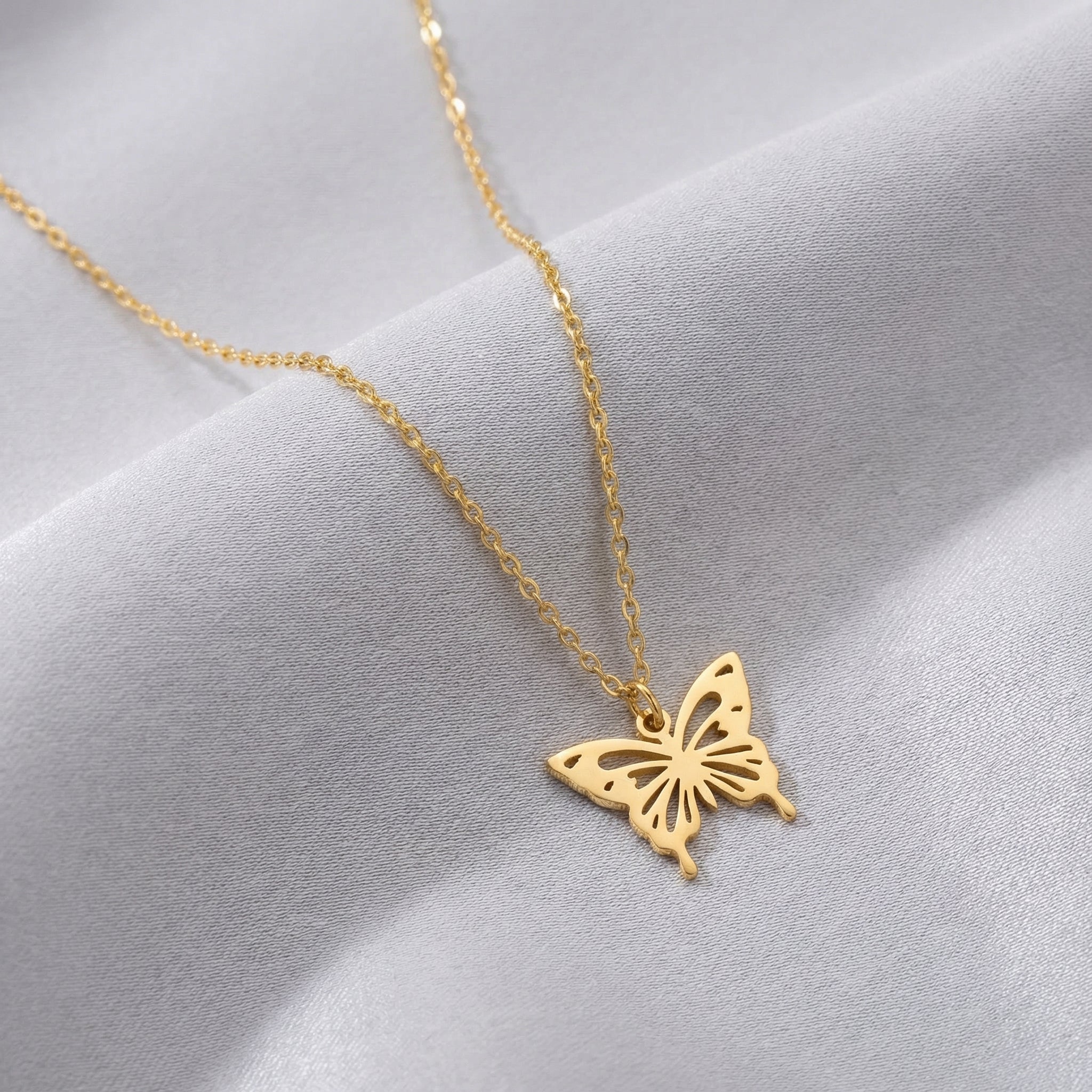 Butterfly Pendant Necklace - Vermeil / Style 1