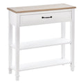 32" Console Table, Entryway Table with Drawer & 2 Shelves for Living Room, Hallway, White