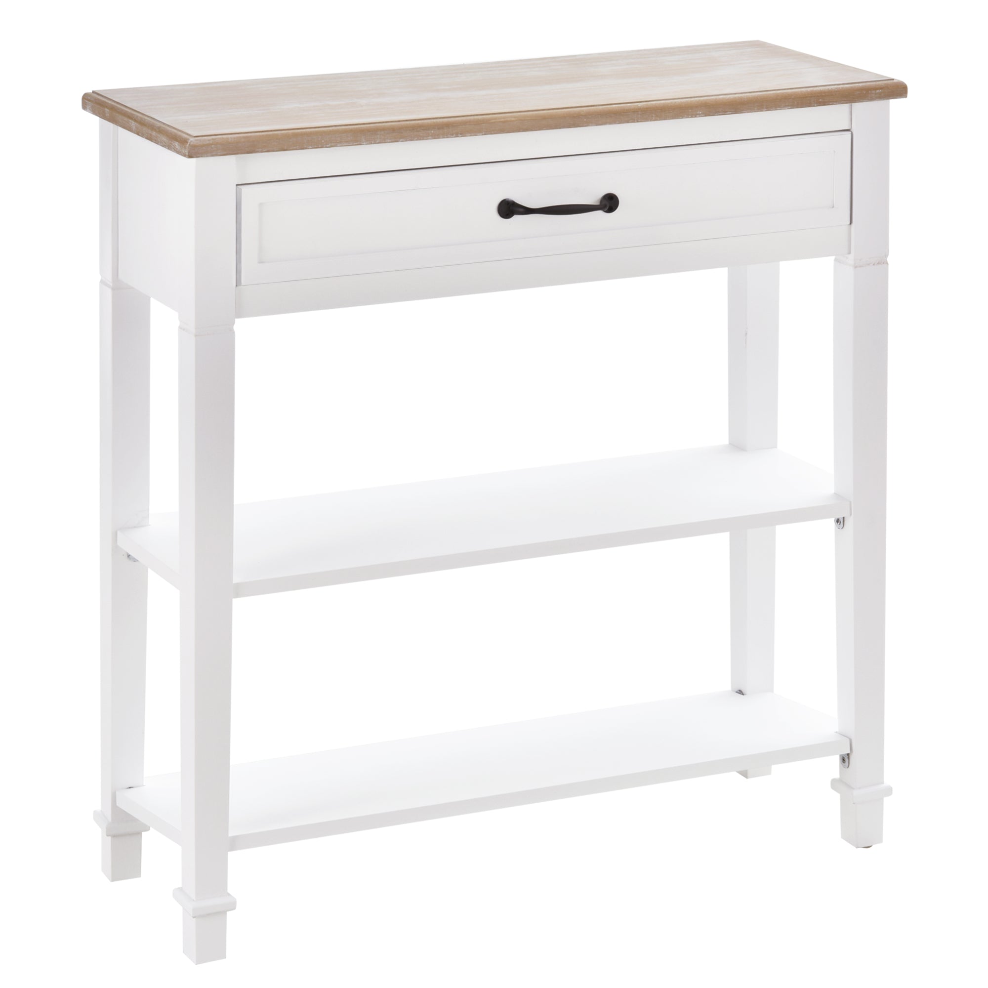32" Console Table, Entryway Table with Drawer & 2 Shelves for Living Room, Hallway, White