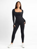Shapewear Long Sleeve Seamless Thumb Hole Jumpsuit