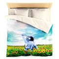 Astronaut Flowers Duvet