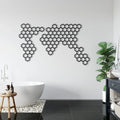 Honeycombs Geometric World Map Decor