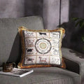 Horses of Hermes White Velvet Throw Pillow Cover with Tassel