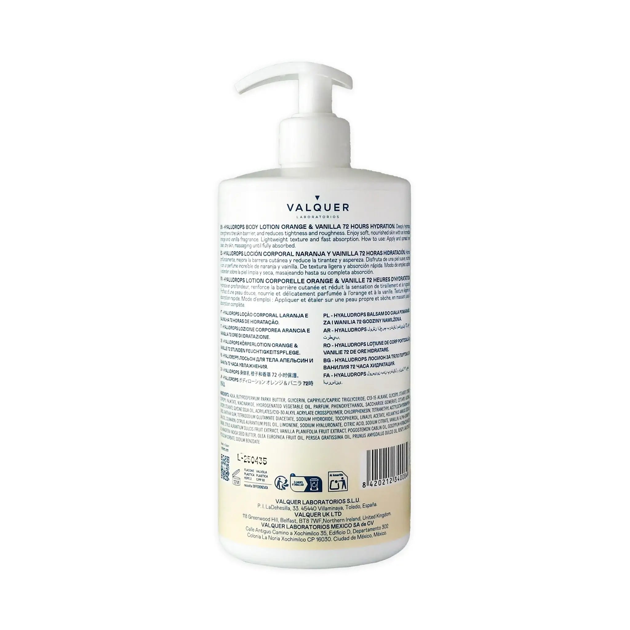 Hyaludrops Loción Corporal Naranja y Vainilla – Hidratación 72H - 700 ml