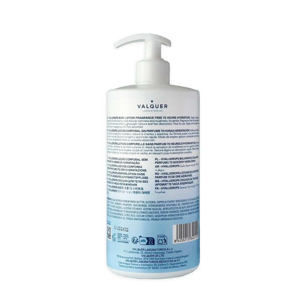 Hyaludrops Loción Corporal Sin Perfume – Hidratación 72H - 700 ml