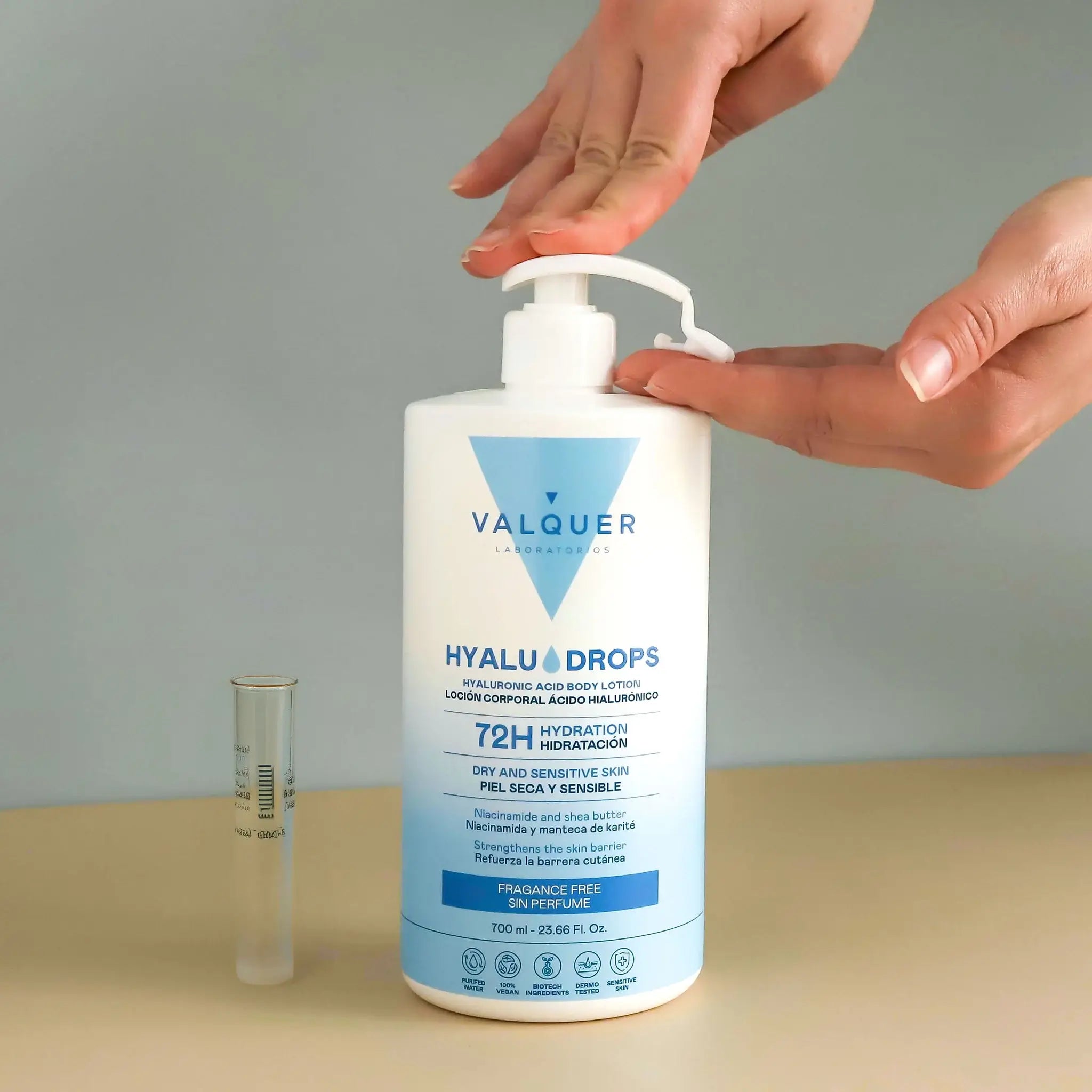 Hyaludrops Loción Corporal Sin Perfume – Hidratación 72H - 700 ml