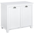 Compact Dual Tilt-Out Laundry Hamper Cabinet, 2-Compartment Storage, Modern Design, White