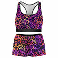 Neon Leopard Rave Bra and High Waist Booty Shorts Combo