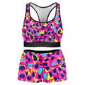 Pink Panther Rave Bra and High Waist Booty Shorts Combo