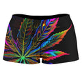 Blacklight Weed High-Waisted Women's Shorts