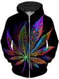 Blacklight Weed Unisex Zip-Up Hoodie
