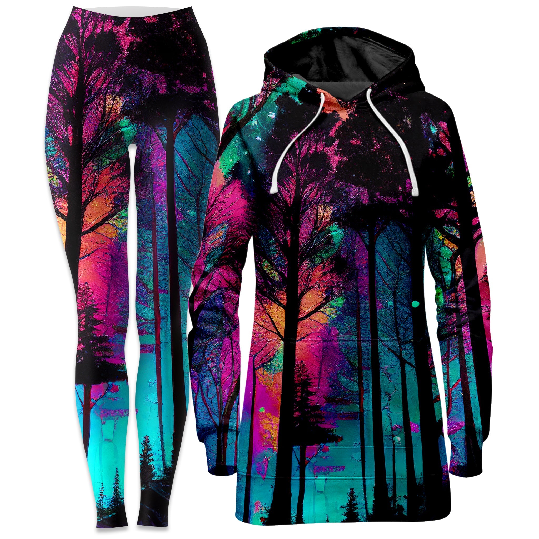 Psilo Woods Hoodie Dress and Leggings Combo
