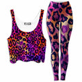 Neon Leopard Crop Top and Leggings Combo