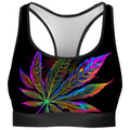 Blacklight Weed Rave Bra