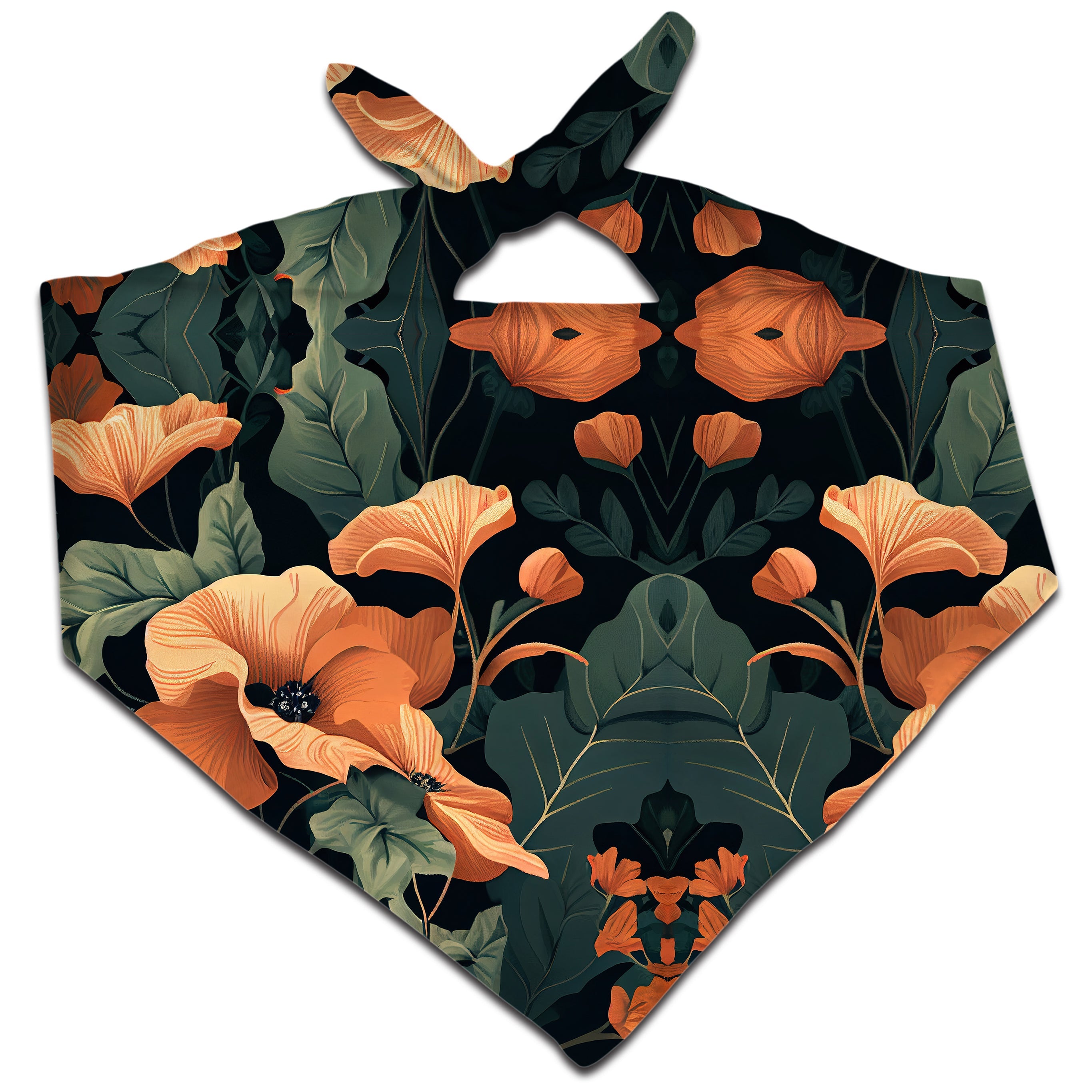 Tangerine Floral Bandana