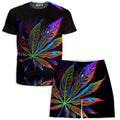 Blacklight Weed T-Shirt and Shorts Combo