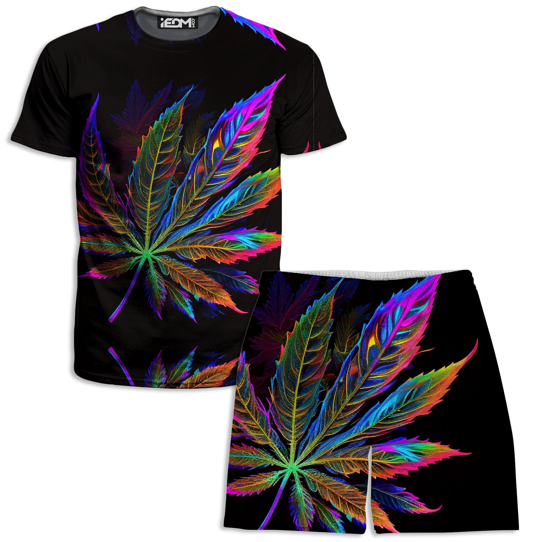 Blacklight Weed T-Shirt and Shorts Combo