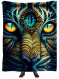 Tiger Eyes Psychedelic Plush Blanket