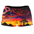 Acid Sunset High-Waisted Women's Shorts