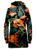 Tangerine Floral Hoodie Dress