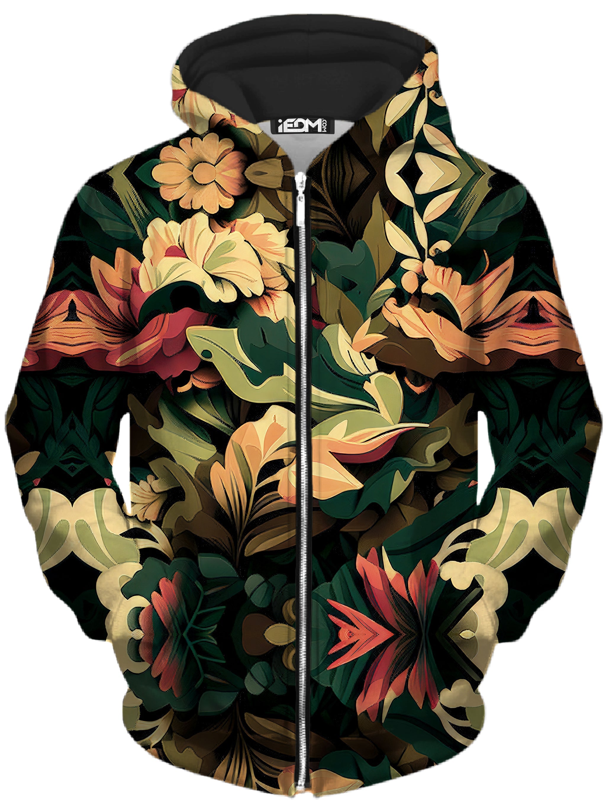 Floral Camo Unisex Zip-Up Hoodie