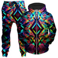 Psychedelic Tribal Zip-Up Hoodie and Joggers Combo