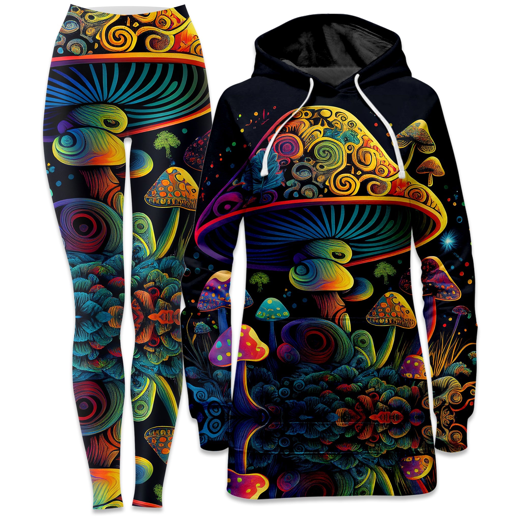 Shroom Melt Hoodie Dress and Leggings Combo