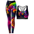 Psychedelic Alien Rave Bra and Leggings Combo