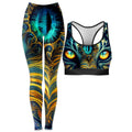Tiger Eyes Psychedelic Rave Bra and Leggings Combo
