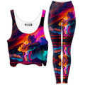 Rainbow Storm Crop Top and Leggings Combo