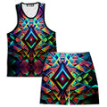 Psychedelic Tribal Men's Tank and Shorts Combo