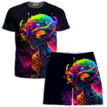 Psychedelic Alien T-Shirt and Shorts Combo