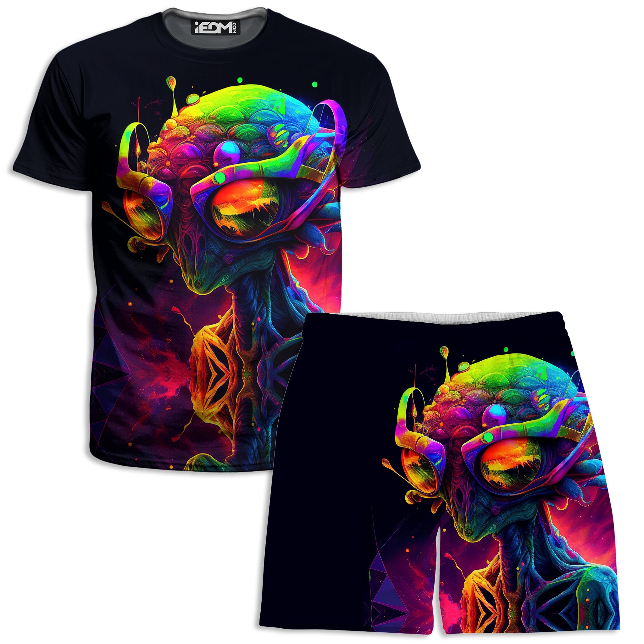 Psychedelic Alien T-Shirt and Shorts Combo